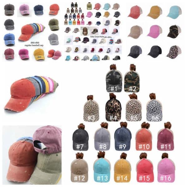 Ponytail 65 Styles Washed Distressed M Buns Ponycaps Baseball Cap Leopard Suower Dad Trucker Mesh Hat Outdoor Sport Adjustable esh