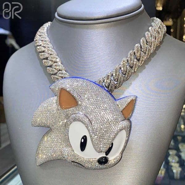 Custom pendant Necklaces Iced Out Jewelry Gold Plated Vvs Moissanite Diamonds Cuban Chain 3d Custom Name Hip Hop Letter