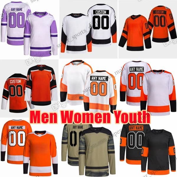 Custom S-6XL Movie College Hockey Wears Jersey Ivan Provorov Travis Konecny Sean Couturier Carter Hart Wade Allison Cam Atkinson Kieffer Bellows