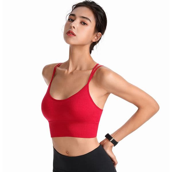2024 Shockproof Cross Sports Bra Yoga Outfit Running Gym Sport Tank Top Free Push Up Workout Fitness Women Crop Tops Brassiere lingerie bralette expand no awkward