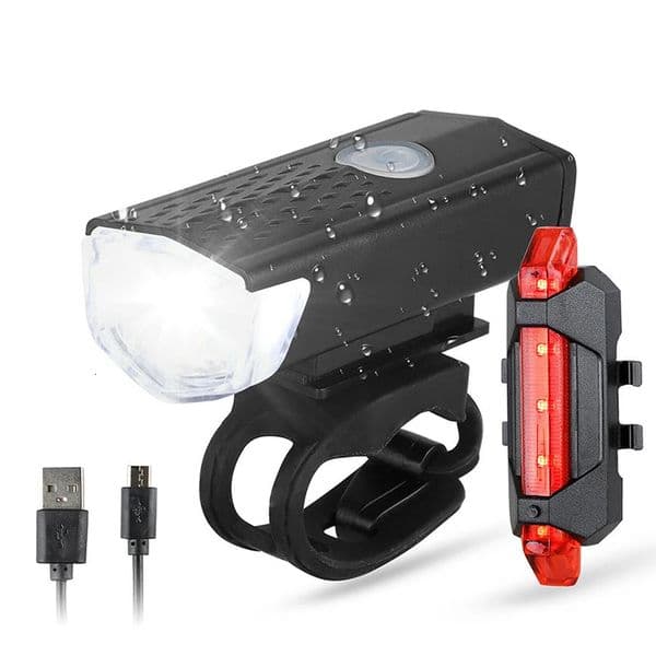 Bike Lights Lights USB Rechargeable Bicycle bicycle accessories Light LED Cycling Safety Warning Outdoor Front Back Outdoor Lamp Set Road Mountain Parts 23120