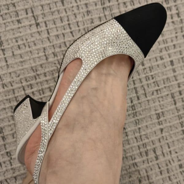 designer shoes Rhinestone Dress Shoes Sandal for womens classics chunky heel slingbacks Sexy Versatile 6.5cm kitten Heel Sandals 35-41 Elegant Womens Designers Shoe