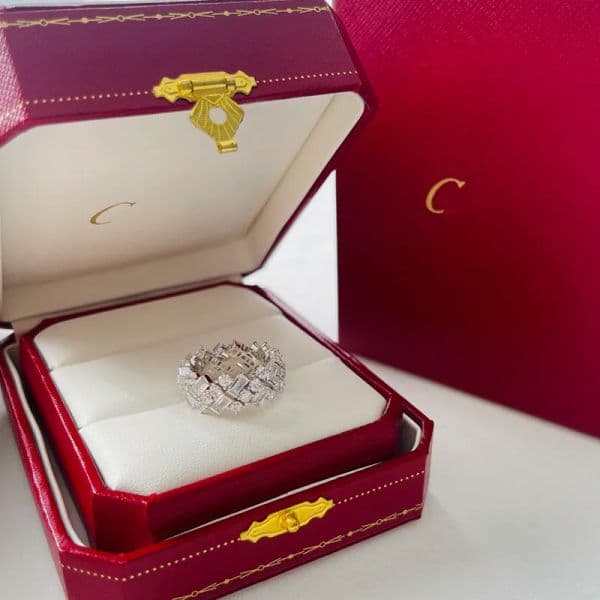 Fashion Designer Ring Women Trendy Brand Sterling Silver Design Sense Rings Fine Wedding Diamond Ring Hundred Matching Jewelry Ring Holiday Gift 231274BF Q260522