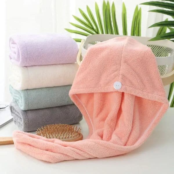 Microfiber Hair Dry Wrap Drying Towels Care Cap Wrapped Bath Caps Button Original Magic Instant Women Super Absorbent Quick-Drying 12.12