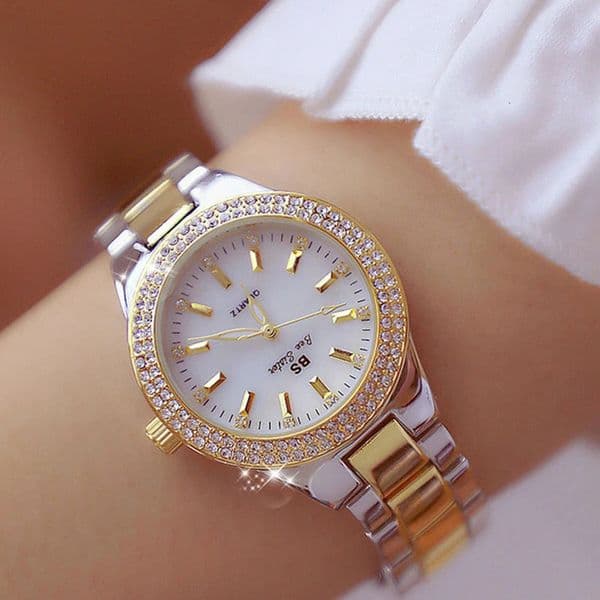 Other Watches Ladies Wrist Watches Dress Gold Watch Women Crystal Diamond Watches Stainless Steel Silver Clock Women Montre Femme 231208