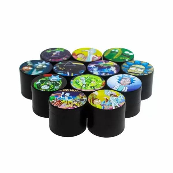 smoking Cookies cartoon black Grinder 40mm Tobacco Slicer 4 Layers Herb Crusher Colorful Zinc Alloy Grinder Hands Smoke Accessories