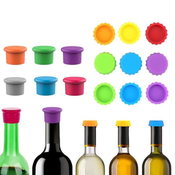 New Food Grade Silicone Wine Stoppers Airtight seal on Wine Bottles Reusable Beer Bottle Cover Bottle Saver Leak Free Champagne Bottle Beverage Closures Bar Tools