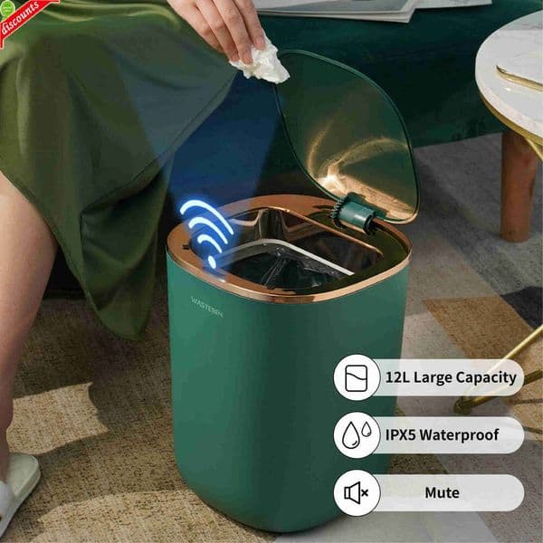2026 Upgrade cologne perfume Smart Sensor Garbage Bathroom Automatic Trash Can 12L Luxury Cologne Induction Perfume Wastebasket For Kitchen Toilet Cleaning Bin
