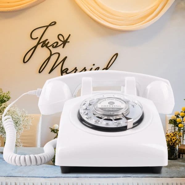 Phone Wedding Antique Telephone Audio Guest Book Purple Phone Vintage Retro Old