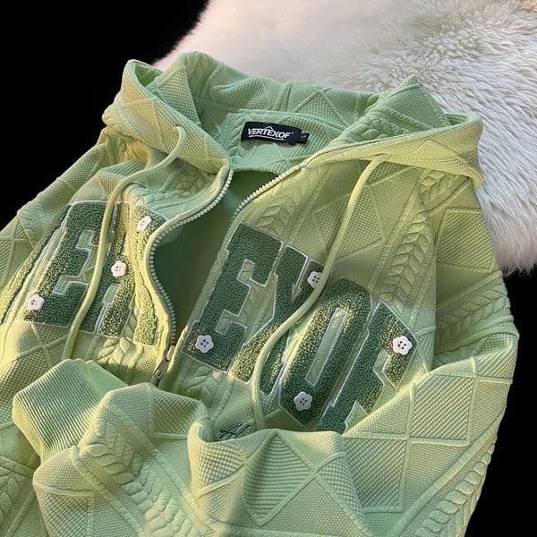Men's Hoodies Sweatshirts Green American streetwear hoodies student retro jacket ins style cardigan couple loose sweatshirt y2k zipper harajuku hooded 231211