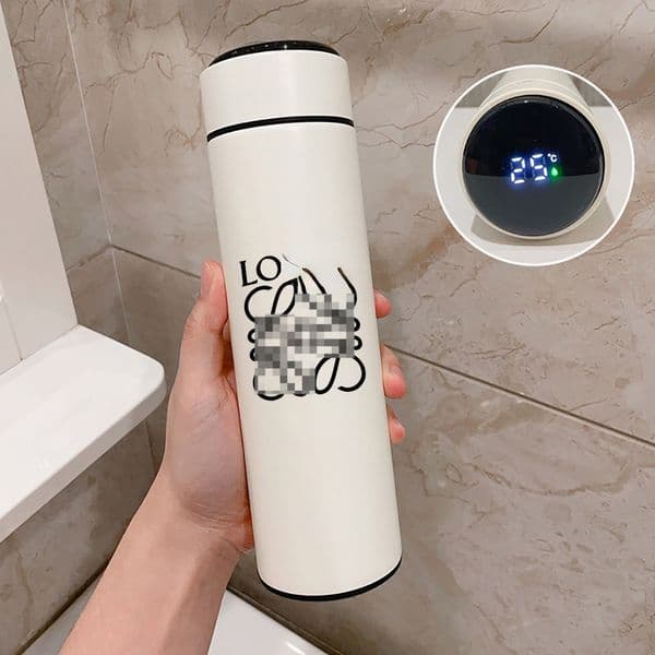 Lo Brand Water Bottles Stainless Steel Insulated Portable Car Travel Water Cup Intelligent Display of Temperature