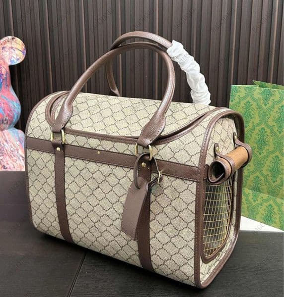 Brand Classic Pet Bag Breathable Dog Cat Totes Flowers Handbag Luxury Designer Tote Large Capacity Handbags Leather Holder