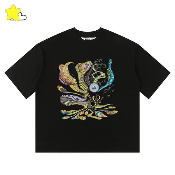 Brand 24Ss Hip Hop Casual Fashion Tshirt Men Women Vintage Orange Black White T Shirt Cotton Tee Top Short Sleeve Summer Designer Tshirt Size S-Xl