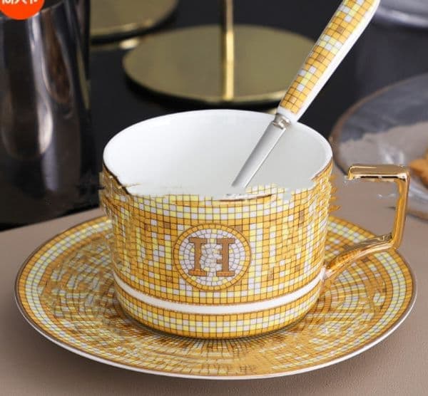 Top Ceramic Mosaic Plate Tableware Set Household Ceramic round Sample Steak Plate Western Cuisine Plate Tables
