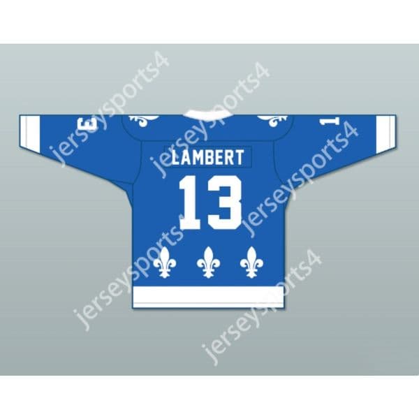Custom BLUE PIERRE LAMBERT 13 LE NATIONAL DE QUEBEC HOCKEY JERSEY S-M-L-XL-XXL-3XL-4XL-5XL-6XL