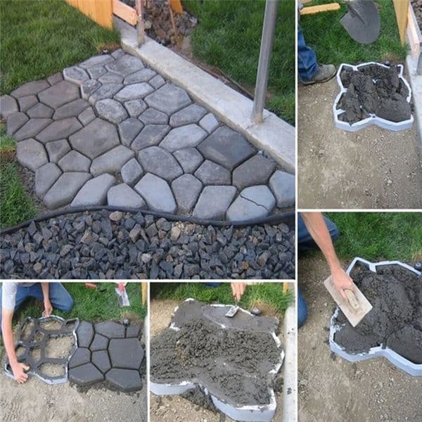 2026 Garden Decorations 35X35x36cm Path Maker Mold DIY Plastic Floor Paving Mould Cement Brick Concrete Molds Home Stone Road Decoration 231216 Free Shipping