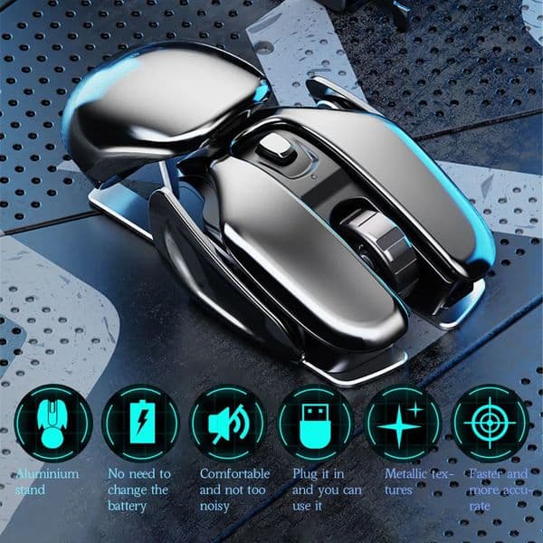 Mice PX2 Metal 2 4G Rechargeable Wireless Mute 1600DPI Mouse 6 Buttons for PC Laptop Computer Gaming Office Home Waterproof 231216
