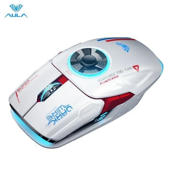 Mice AULA H530 RGB Wireless Mouse Four Mode Decompress Charging Gyro Rotating Esports Gaming 231216
