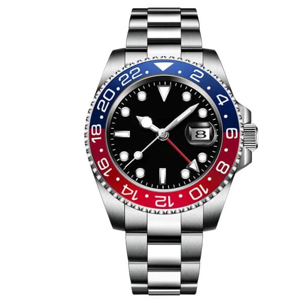 aaa quality designer GMT watches mens watch 40mm 904L automatic mechanical Folding buckle sapphire glass Waterproof ceramic Red blue bezel Black dial wristwatches
