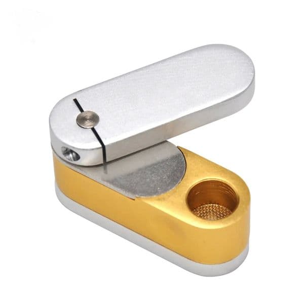 HORNET Metal Folding Pipes Design Two Layer Metal pipe Hand Tobacco Foldable Monkey Pipe Turning Smoking Pipe Customize Your Logo LL