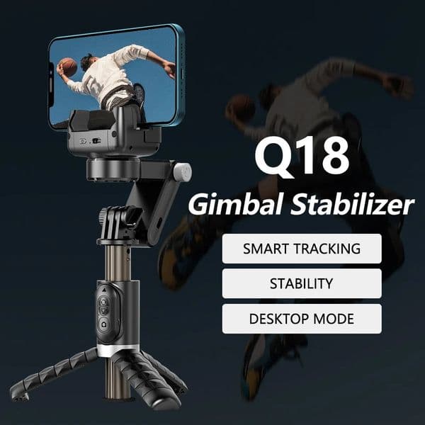 Stabilizers Q18 Gimbal Stabilizer Handheld Mobile Phone Selfie Stick Holder Fill Light Bluetooth for Follow Shoot Mode 231216