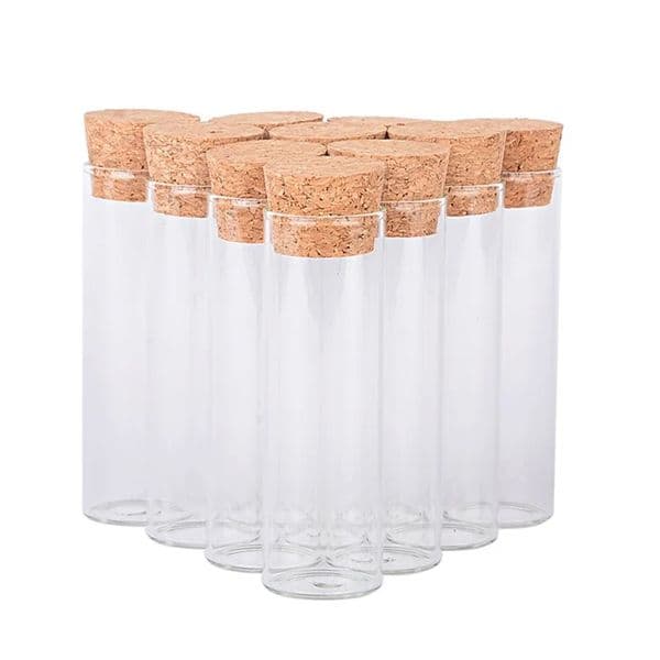Wholesale 100Pcs Dia 22Mm Flat Bottom Glass Test Tube With Cork Stopper Message Bottles Jars Vials Gift Art DIY Crafts For Kinds Of TESTS B2