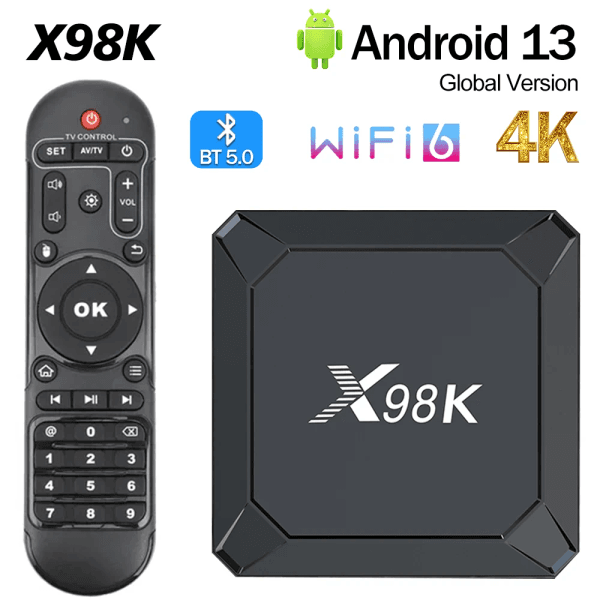 X98K Android 13 RK3528 Smart TV Box 2G 16G 2.4G 5G Dua WIFI BT 5.0 4GB 32GB Wifi 6 Set Top TV Box Media Player X98K