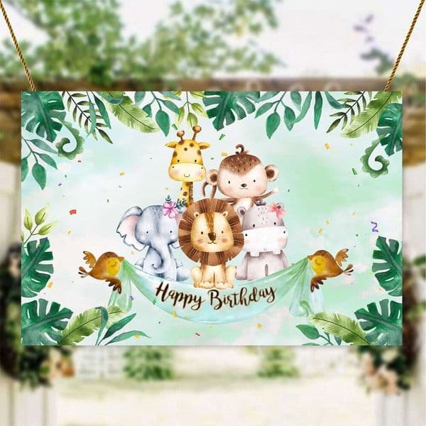 2026 Upgrade Animal Backdrop Jungle Party Decoration Wild One Safari Decorations Baby Shower Boy Girl perfume 1St Birthday Background cologne Free Shipping