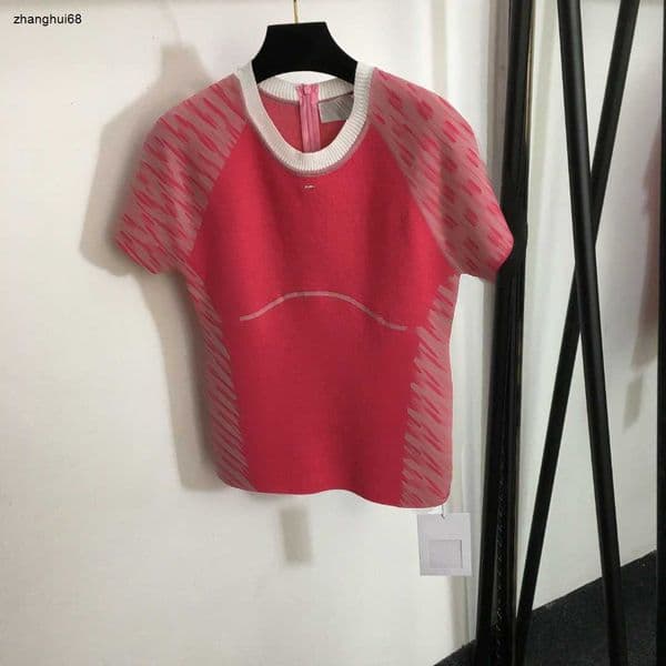 luxurious women t shirt brand clothing for summer tops fashion geometry logo High quality round neck upper garment Dec 20 New