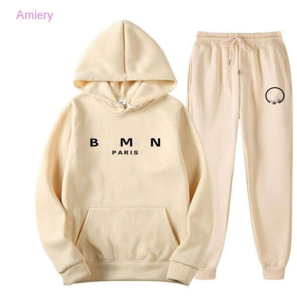 2024 Autumn Winter Mens New Hoodie And Pants Printed Two Piece Set For Men And Women Casual Plush Hooded Sweater Sweatsuit Top Clothes Outfit