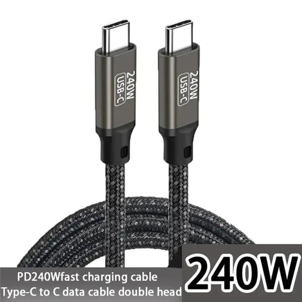 240W/100W USB-C to USB-C Cable 20FT Super Fast Charging Type-C to Type-C Charger Cable Braided Compatible with MacBook,iPad,iOS 15/Galaxy Serials