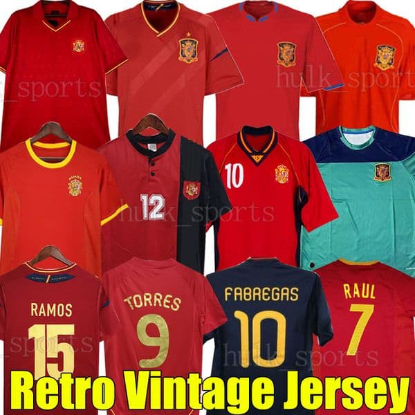 final 2010 Spain retro soccer Jerseys 1996 2002 08 12 18 88 91 98 RAUL XAVI Hierro LUIS ENRIQUE ALONSO Iniesta PUYOL PIQUE David Villa TORRES Guerrero Guardiola RAMOS