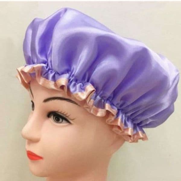Lovely Thick Women Shower Caps Satin Hats Colorful Bath Shower Hair Cover Double Waterproof Bathing Cap Home Gorros De Ducha Gruesos Para Mujer Douchekappen