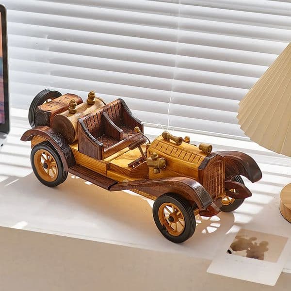 Gift Ornaments for Home Decor Interior Wooden Collectible Figurines Motorcycle Car Miniature Things Home Decoration Accessories 231222