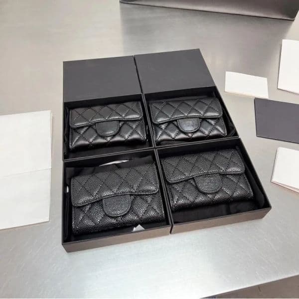 Luxury Purse Designer Caviar Leather Wallet Card Holder Designer Wallet Woman Flap Coin Purse Small Luxury Wallet Cute Diamond Pattern Key Pouch