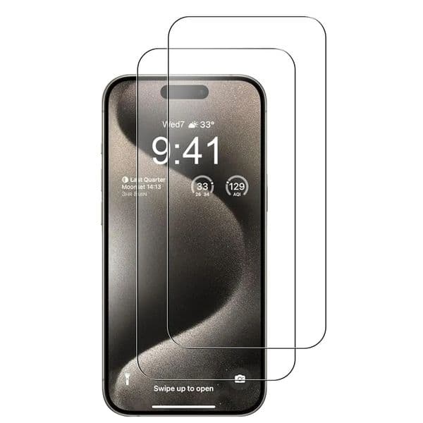 Glass Phone Screen Protector for iOS 15&15 Pro 6.1 Inch Tempered Glass Sensor Protection Dynamic Island Compatible Case Friendly