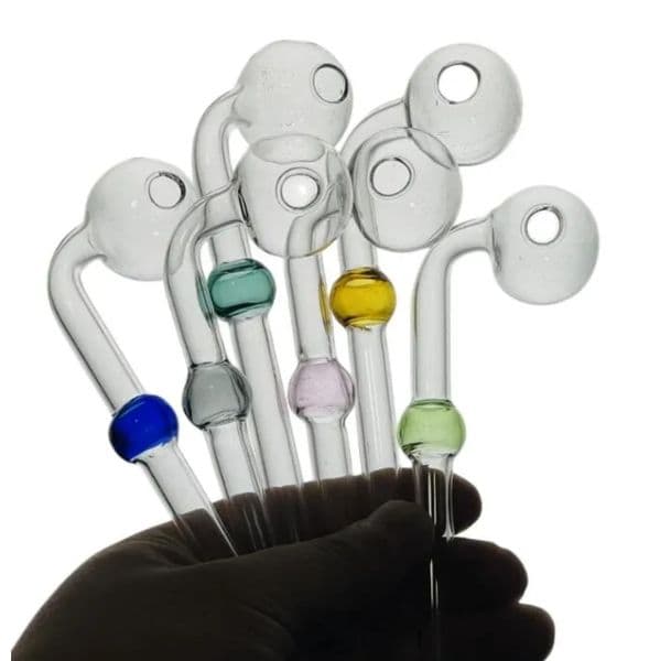 glass oil burner pipe smoking accessories 14cm clear color transparent big tube nail tips bong