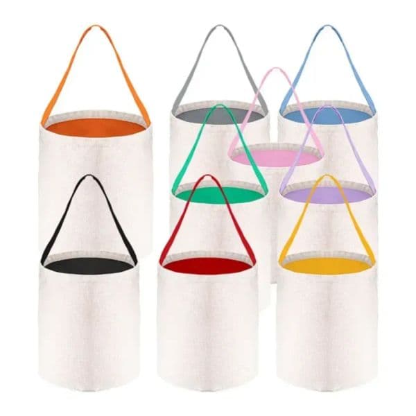 Party Supplies DIY Sublimation Blank Easter Basket Cotton en Carrying Gift and Eggs Hunting Candy Bag Halloween Storage Pouch Handbag Toy Bucket FY5735 1228