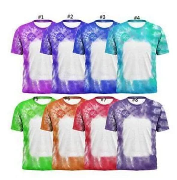 Decoration Party Heat Transfer T Shirt Printing Unisex Sublimation Bleached Blank Shirts Custom Bleach Requests JY01 s
