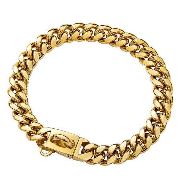 2026 New New Cologne Dog cologne Chain - Perfume 18K Gold Cuban Link Heavy Duty Stainless Steel Chew perfume Proof Collar With Secure Buckle For Medium And La