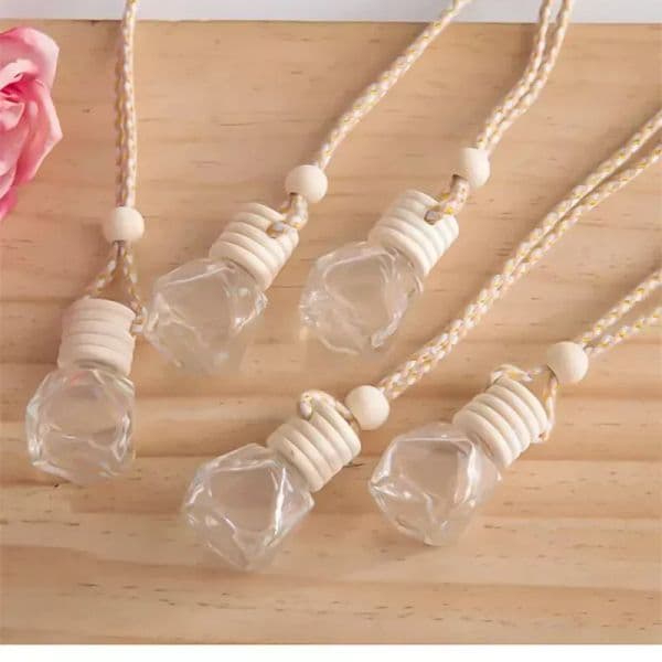 Car Scent Bottle Auto Pendant Perfume Ornament Air Freshener For Essential Oils Diffuser Fragrance Empty Glass Pitcher NEW