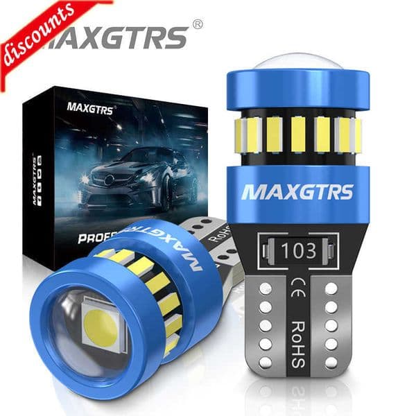New 2x W5W T10 LED CANBUS No Error 5W5 12V 5W 750Lm Super Bright Car Interior Side Light 194 3030 SMD Auto Bulb White Amber Red