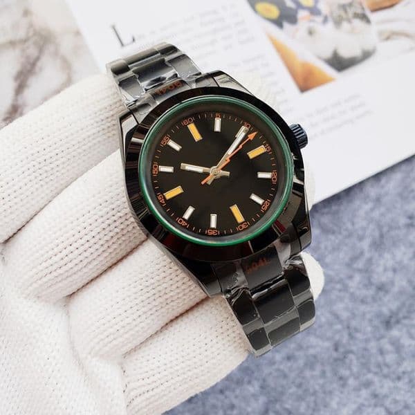 Men's automatic mechanical watch sapphire glass 40MM stainless steel black dial solid Clasp Montre de luxe super luminescent waterproof sports watch