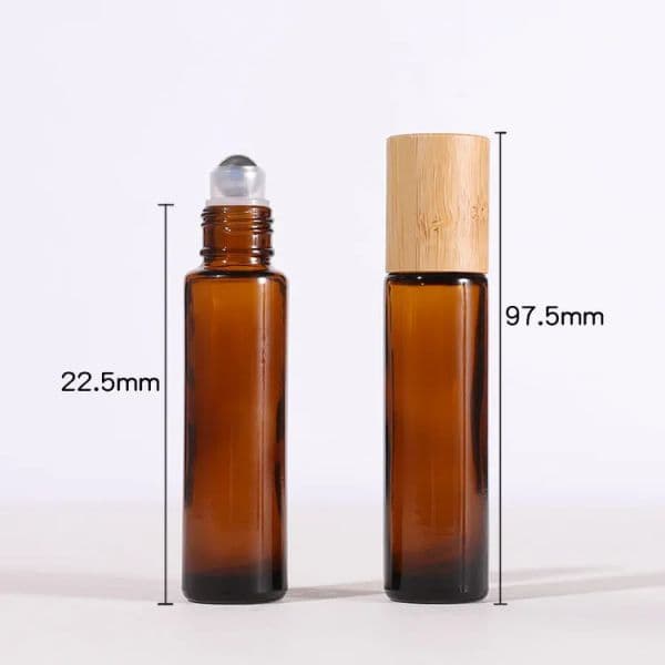 2026 Wholesale 15Ml Empty Roll On Bottles With Bamboo Cap Steel Roller Ball Amber Clear Frosted Glass Essential Oil Perfume Bottle Classic Free Shipping