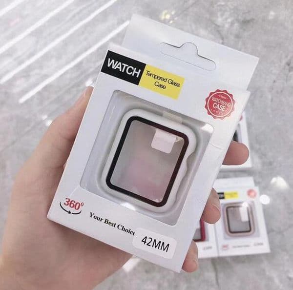 3D 9H Full Screen Protector case iWatch 38mm 42 mm 40mm 44mm 41mm 45mm 49mm Bumper Frame PC Hard Cases With Tempered Glass Film For Apple Watch 8 7 6 5 4 3 2 1 Cover