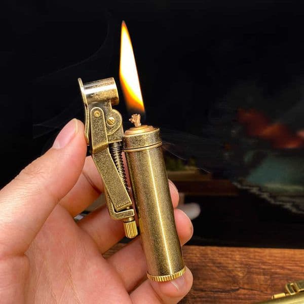 Metal Creative Vision Transparent Large-capacity Kerosene Lighter Retro Grinding Wheel Old-fashioned Nostalgic Lighter Mens Gift JFZKNo Gas