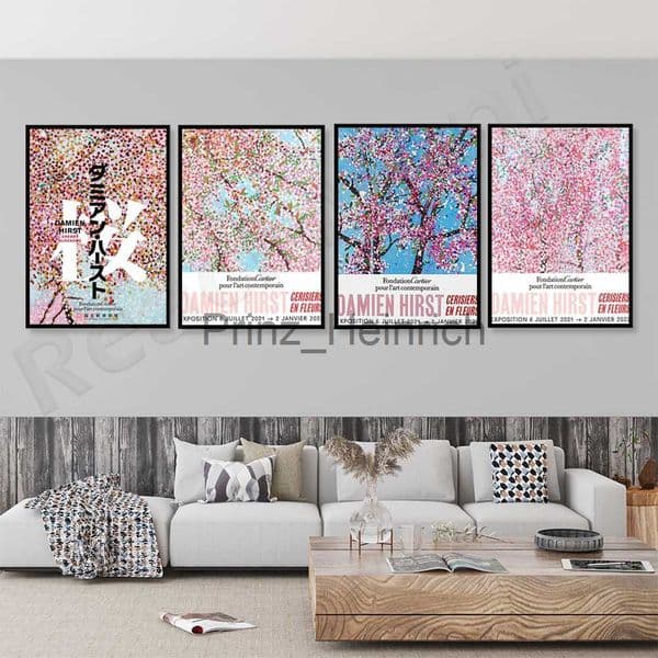 2026 New Wallpapers The Virtues Honesty 2021 Cherry Blossoms Damien Hirst Pink Flowering Tree Paris Exhibition Poster J230704 409F