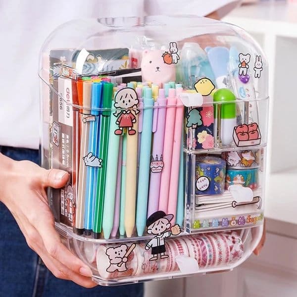 Pencil Cases Large Capacity Storage Case Container Makeup Organizer Box Desktop Sundries Stationery School 230705