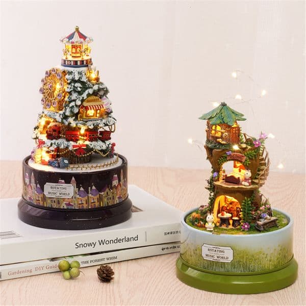 Novelty Items Cute Room Diy Rotating Music Box Manual Assembly Intelligence Development Children Toys Romantic Gift Valentine's Day Present 230707