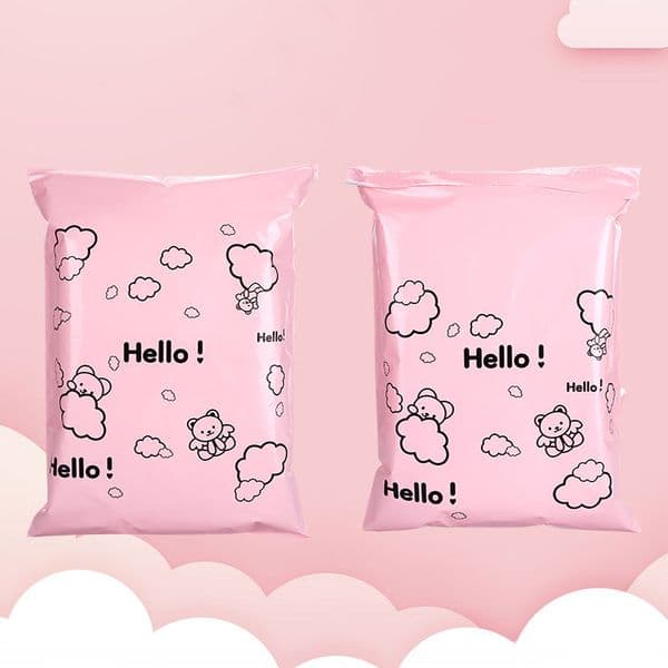Greeting Cards 50PcsLots Packaging Bags Pink Waterproof Logistics Clothing Postal Pouch Custom Plastic Mailing Bag 230706